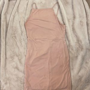 Pink tight mini dress